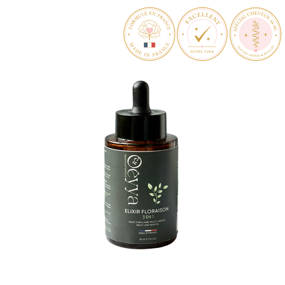 Huile Rétention de longueur - Elixir Floraison Oëyya - Pousse et Fortification Cheveux crépus - 50ml