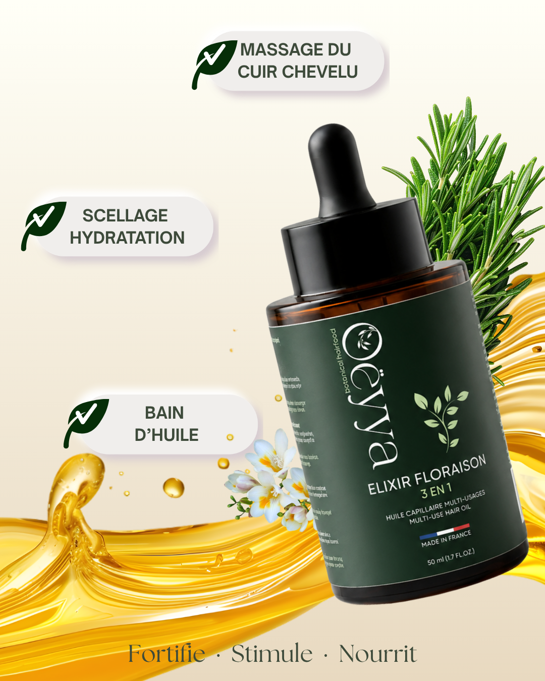 Pack Rituel Floraison - Huile Stimulante & Anti-casse + Masseur Lumière Rouge Cheveux Crépus - Oëyya
