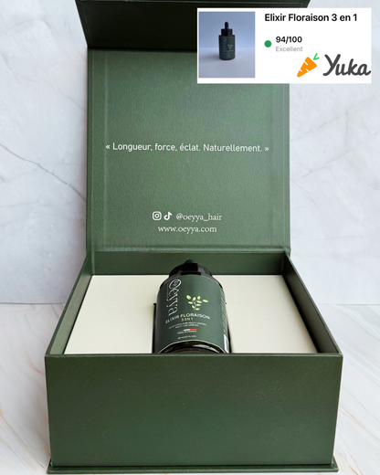 Pack Rituel Floraison - Huile Stimulante & Anti-casse + Masseur Lumière Rouge Cheveux Crépus - Oëyya