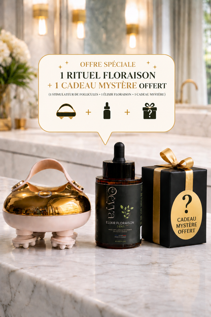 Pack Rituel Floraison — Huile Botanique & Stimulateur de cuir chevelu à lumière rouge pour la Pousse et la Rétention de Longueur | Cheveux Crépus 4A–4C